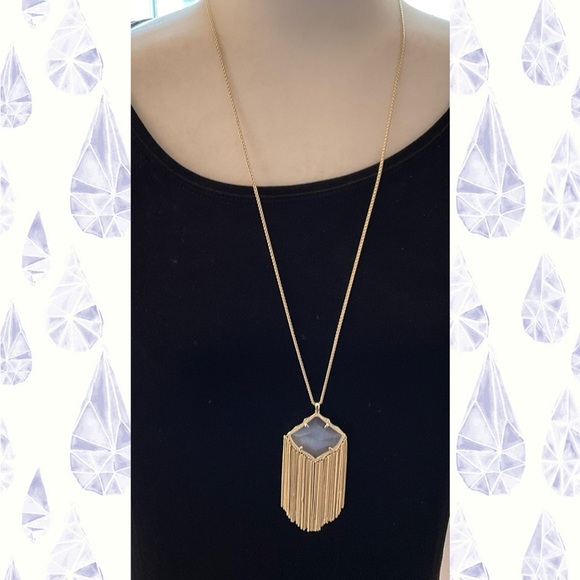 Kendra Scott Jewelry - Kendra Scott Kingston Slate Cat’s Eye Necklace - NWT - Rhodium